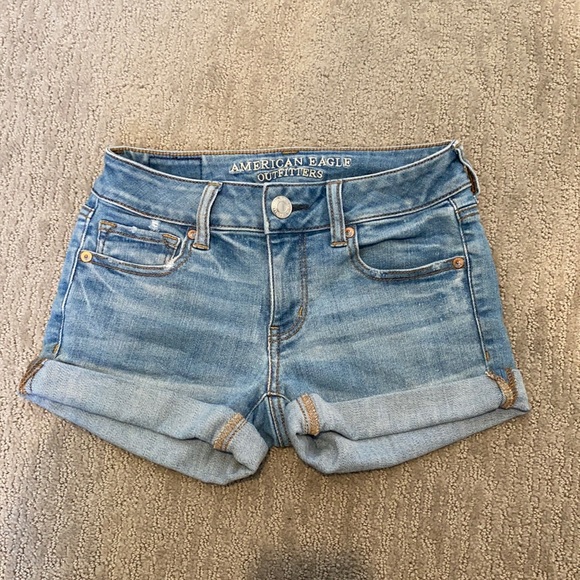 American Eagle Outfitters Pants - American Eagle Outfitters Super Super Stretch Denim Distressed Jean Shorts